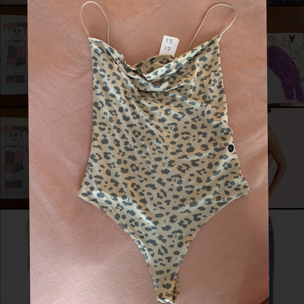 Leopard Cowlneck Bodysuit